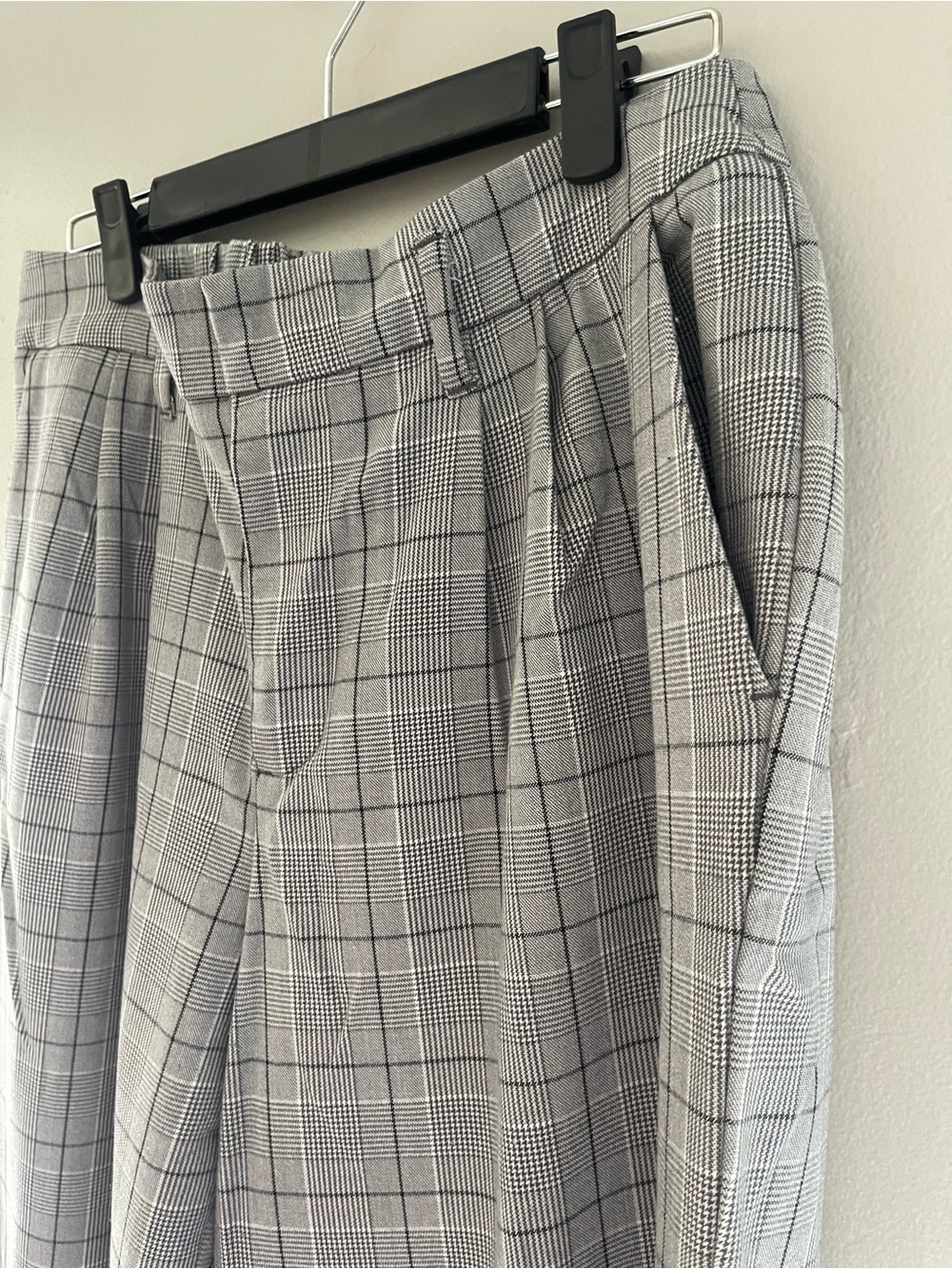 a new day Gray Plaid High-Waist Trousers